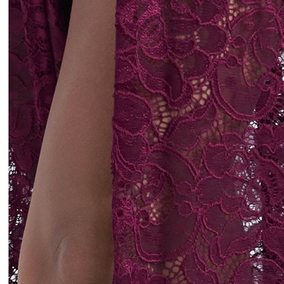 High-Low Lace Dress Brand New Size  XL Color Wine - Picture 3 of 7